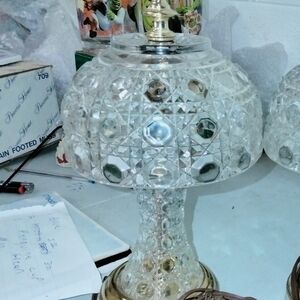 Elegant Crystal Table Lamps with Gold Accents